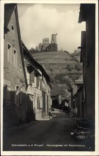 Ak Schriesheim an der Bergstraße, Herrengasse mit Strahlenburg