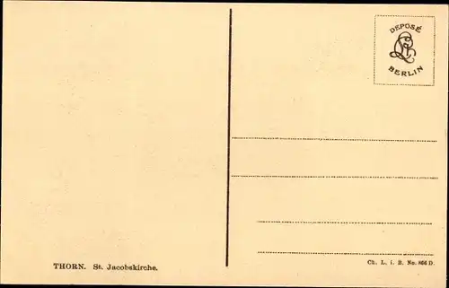 Ak Toruń Thorn Westpreußen, St. Jacobskirche