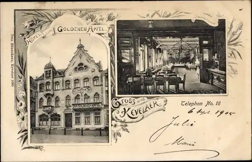 Ak Kevelaer am Niederrhein, Hotel zum Goldenen Apfel, Saal