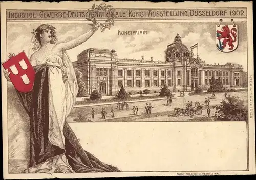 Litho Düsseldorf, Industrie- Gewerbe-, Deutschnationale Kunst-Ausstellung 1902, Kunstpalast