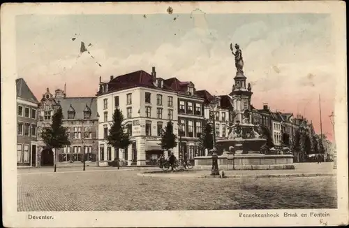 Ak Deventer Overijssel Niederlande, Pennekenshock, Brink en Fontein