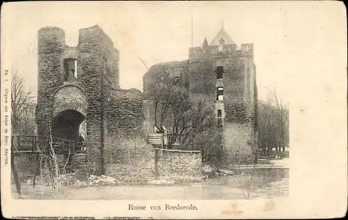 Ak Santpoort Nordholland Niederlande, Schloss Brederode, Ruine