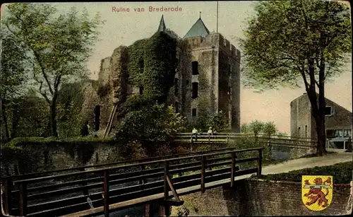 Ak Santpoort Nordholland Niederlande, Schloss Brederode, Ruine