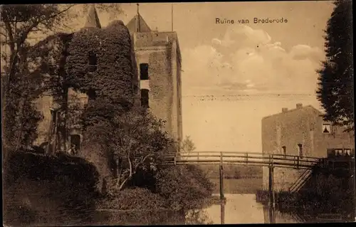 Ak Santpoort Nordholland Niederlande, Schloss Brederode, Ruine