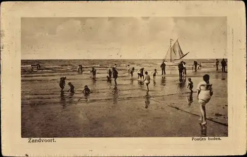 Präge Ak Zandvoort Nordholland Niederlande, Pootjes baden