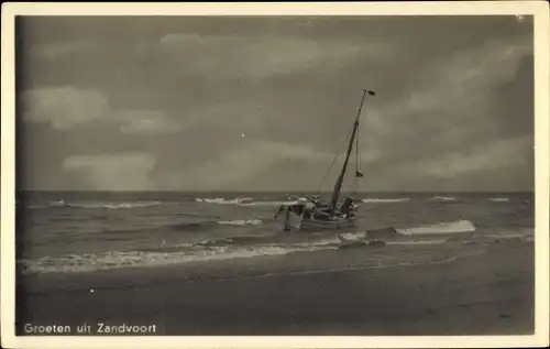 Ak Zandvoort Nordholland Niederlande, Meer, Segelboot