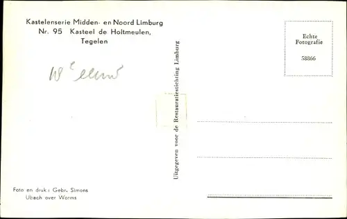 Ak Tegelen Heidenend Venlo Limburg Niederlande, Kasteel de Holtmeulen
