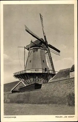 Ak Harderwijk Gelderland, Molen de Hoop, Windmühle