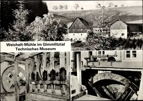 Ak Reichenau im Erzgebirge, Weichelt-Mühle im Glimmlitztal, Technisches Museum