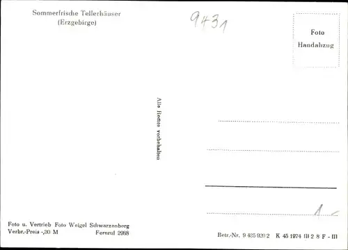 Ak Tellerhäuser Breitenbrunn Erzgebirge, Ortsansicht