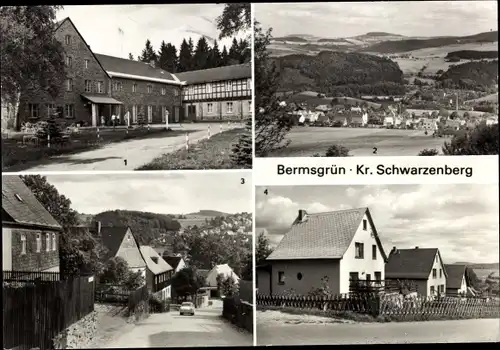 Ak Bermsgrün Schwarzenberg Sachsen, Arbeiterheim, Ernst Thälmann Straße, Hugo Grummt Straße