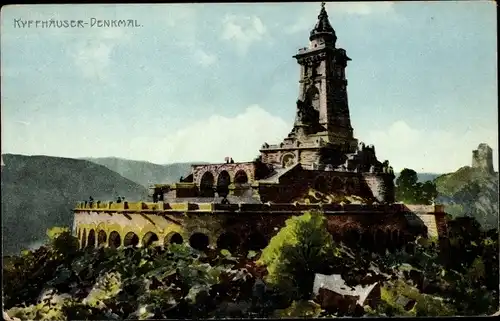 Ak Steinthaleben Kyffhäuserland in Thüringen, Kyffhäuser, Kaiser Wilhelm Denkmal