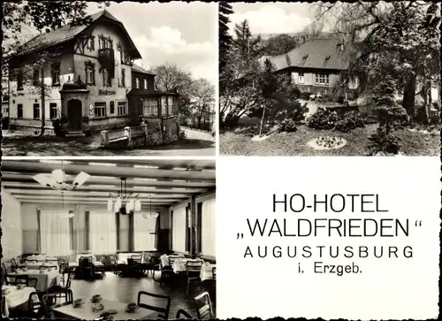Ak Augustusburg im Erzgebirge, HO-Hotel Waldfrieden, Speiseraum
