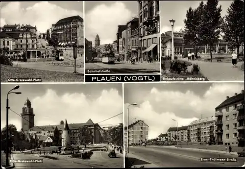 Ak Plauen im Vogtland, Otto-Grotewohl-Platz, Einkaufsstätte Rähnisberg, Ernst-Thälmann-Straße