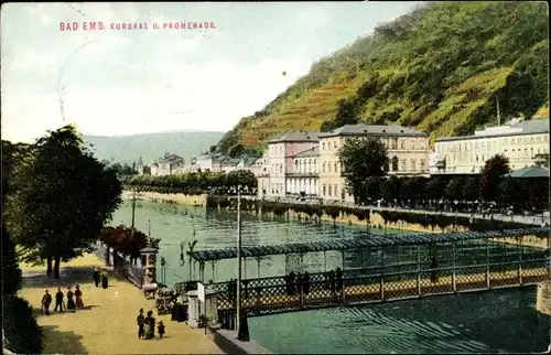 Ak Bad Ems an der Lahn, Kursaal u. Promenade