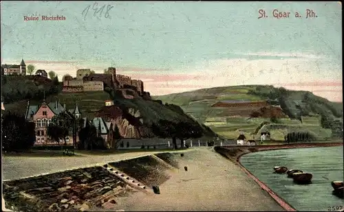 Ak St. Goar am Rhein, Burg Rheinfels, Ruine