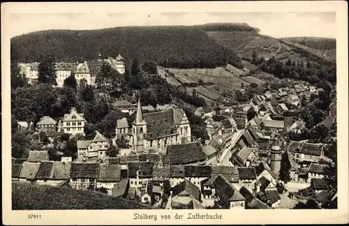 Ak Stolberg im Harz, Blick von der Lutherbuche, Stengel 61594