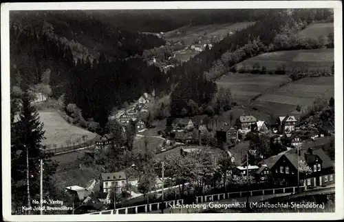 Ak Steindöbra Sachsenberg Georgenthal Klingenthal im Vogtland, Mühlbachtal von der Friedenshöhe