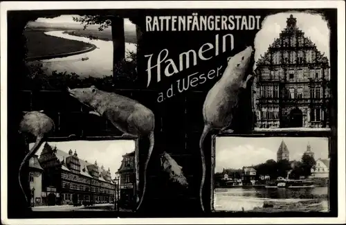 Ak Hameln an der Weser Niedersachsen, Rattenfängerstadt, Ratten, Stadtansichten