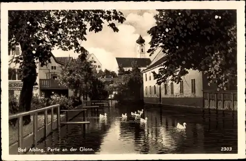 Ak Bad Aibling in Oberbayern, Partie an der Glonn