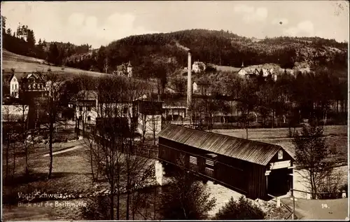 Ak Barthmühle Pöhl im Vogtland, Blick auf die Mühle