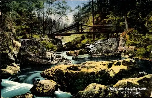 Ak Jocketa Pöhl Vogtland, Loreley Steg, Vogtland, Brücke