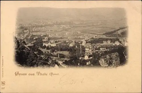 Ak Thale im Harz, Panorama vom Ort