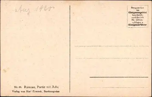 Ak Ramsau Reichertsheim Oberbayern, Partie mit Ache