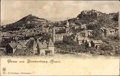 Ak Blankenburg am Harz, Panorama vom Ort