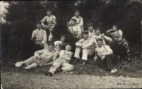 Foto Ak Ohrdruf in Thüringen, Soldaten, Gruppenfoto