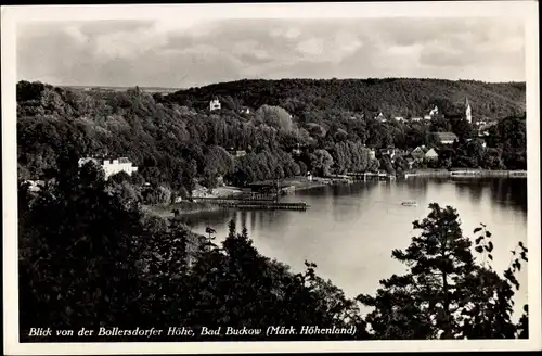 Ak Buckow in der Märkischen Schweiz, Panorama vom Ort, Seeufer, Blick v. d. Bollersdorfer Höhe