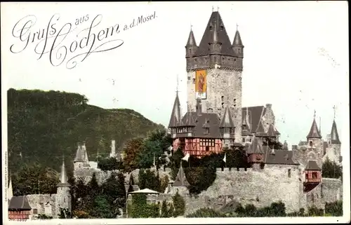 Ak Cochem an der Mosel, die Burg