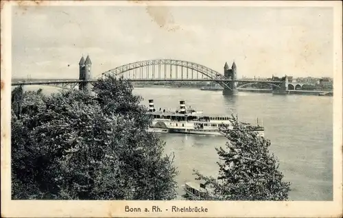 Ak Bonn am Rhein, Rheinbrücke
