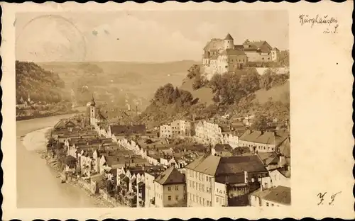Ak Burghausen an der Salzach Oberbayern, Panorama