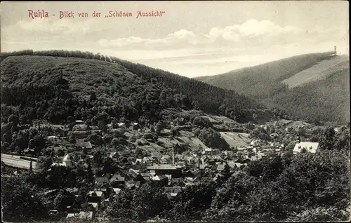 Ak Ruhla in Thüringen, Panorama von der Schönen Aussicht