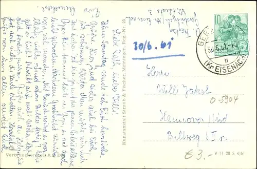 Ak Gerstungen in Thüringen, Ortsansichten, Straßenpartie