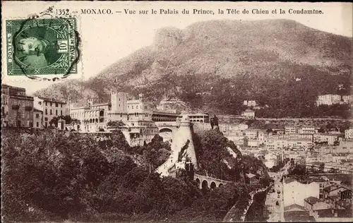Ak Monaco, Le Palais du Prince et la Tete de Chien, La Condamine
