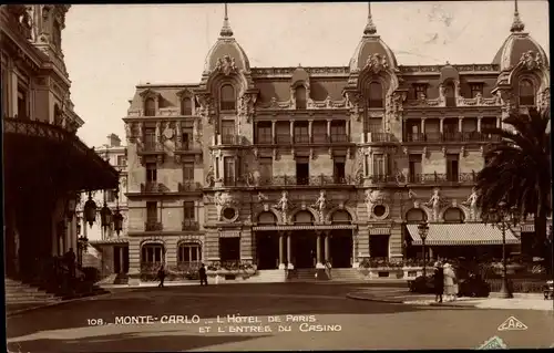Foto Ak Monte Carlo Monaco, Hotel de Paris et Entrée du Casino