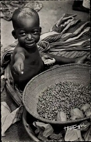 Ak L'Afrique Noire, Petit Marchand de Cacahuetes, Kleiner Händler