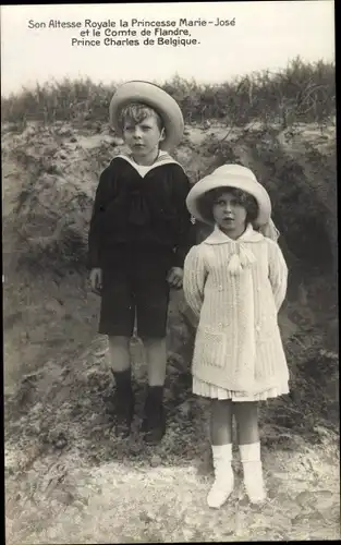 Ak Prince Charles de Belgique, Princesse Marie Jose, Portrait