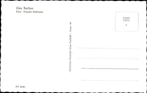 Ak Sänger Gus Backus mit Schäferhund, Polydor Schallplatten