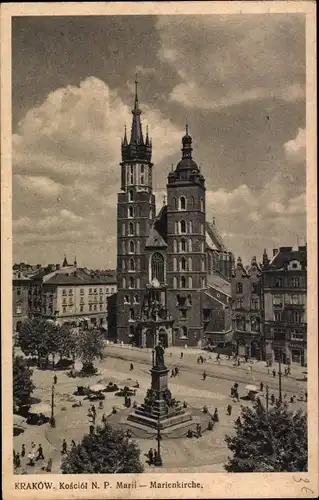 Ak Kraków Krakau Polen, Kosciol N. P. Marii, Marienkirche, Denkmal