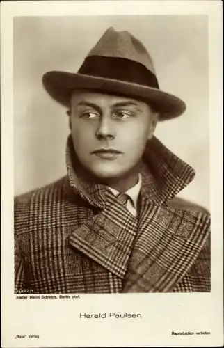 Ak Schauspieler Harald Paulsen, Portrait, Hut, Ross Verlag 4022 1