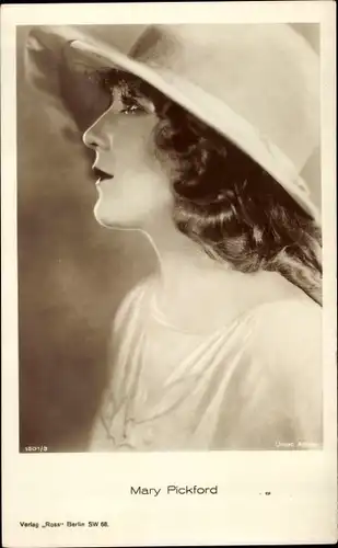 Ak Schauspielerin Mary Pickford, Portrait, Profilansicht