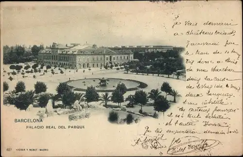 Ak Barcelona Katalonien Spanien, Palacio Real del Parque