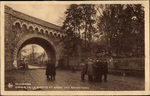 Ak Beauraing Wallonien Namur, Avenue de la Grotte et Arbre des Apparitions