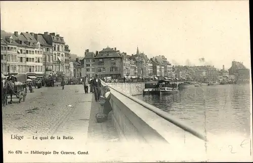 Ak Liège Lüttich Wallonien, Le quai de la Batte