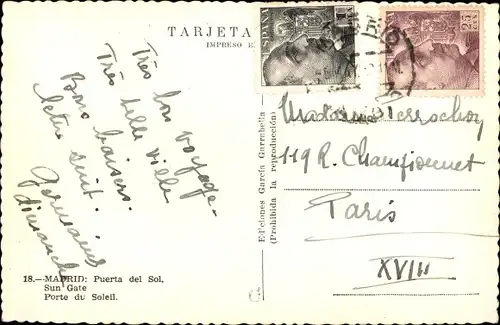 Ak Madrid Spanien, Puerta Del Sol