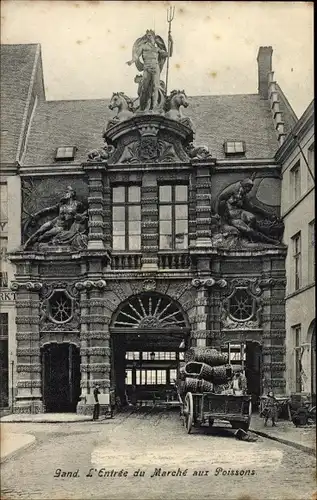 Ak Gent Ostflandern, L'Entrée du Marché aux Poissons