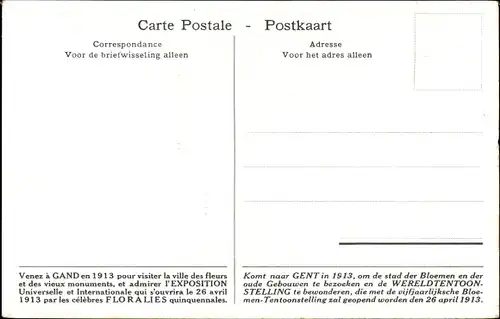 Ak Gand Gent Ostflandern, Exposition Internationale 1913, Floralies, Gantoises, Frau auf einer Wiese